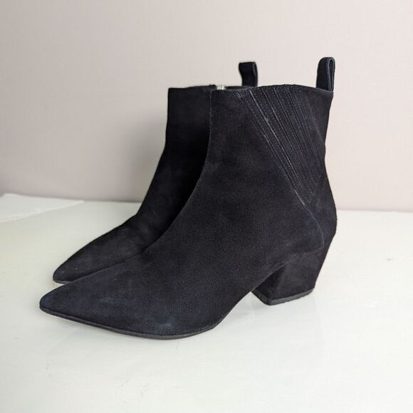 Ma & Lo Suede Chelsea Booties Women’s Pointed Toe Italian Made Sz 36 - Picture 1 of 12